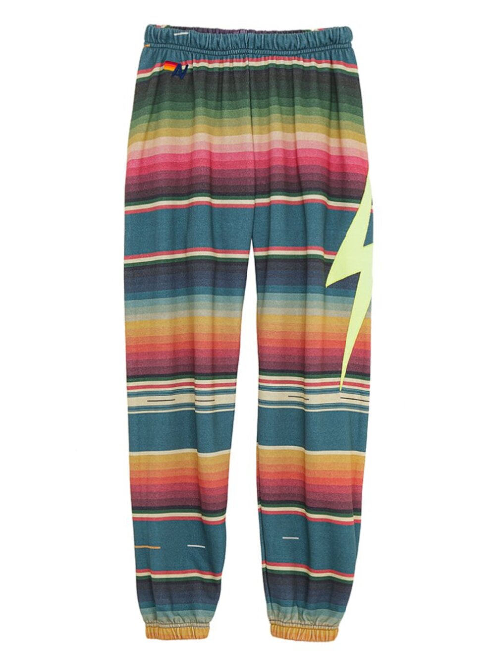 Aviator Nation Teal Multi-Stripe Joggers